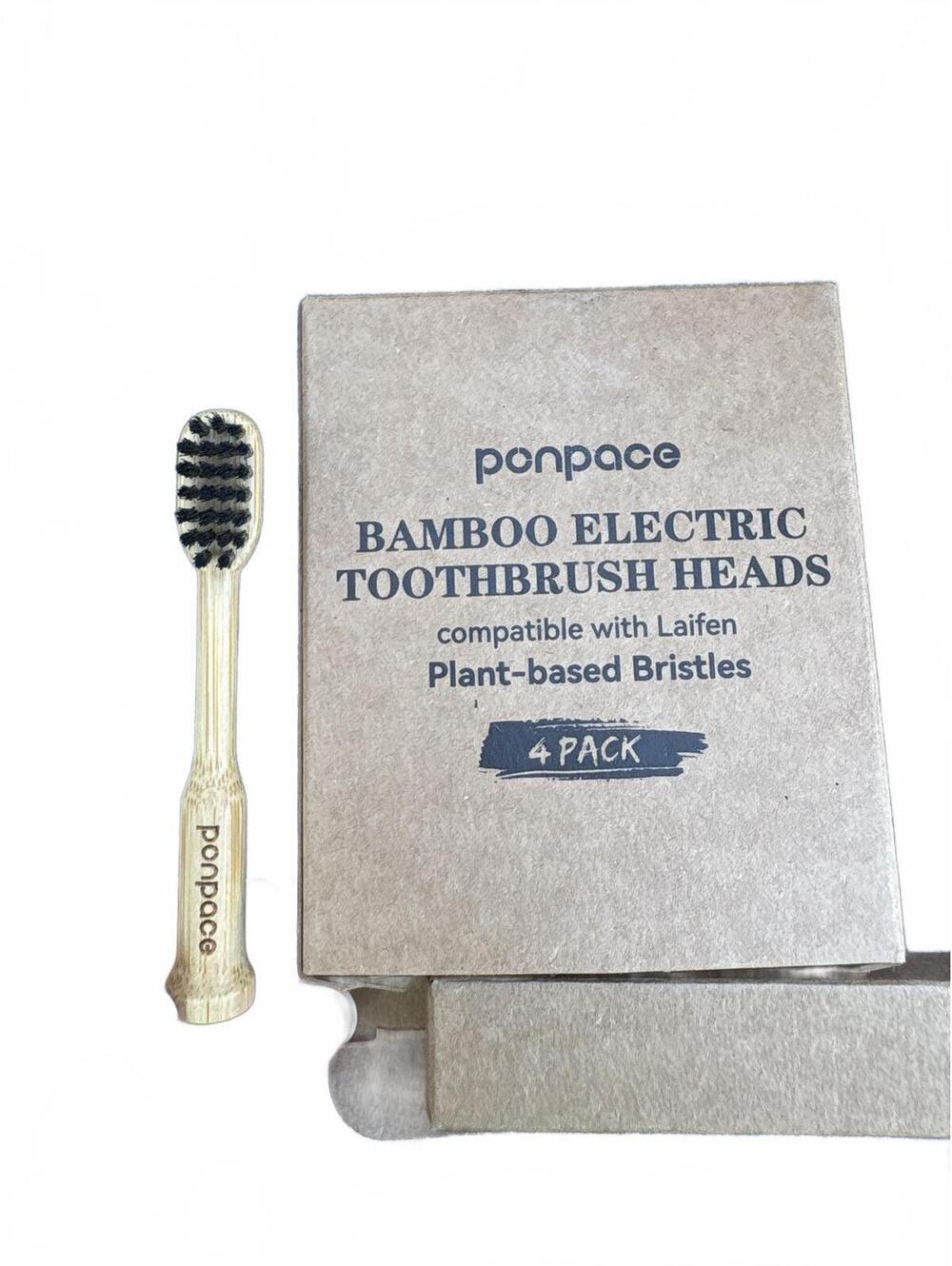 Ponpace Bamboo Electric Toothbrush Heads 4 Pack Compatible With Laifen New